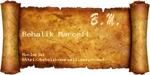 Behalik Marcell névjegykártya